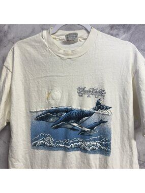 Vintage Whale Watch Maui Hawaii T Shirt White 90s Single Stitch Size XL